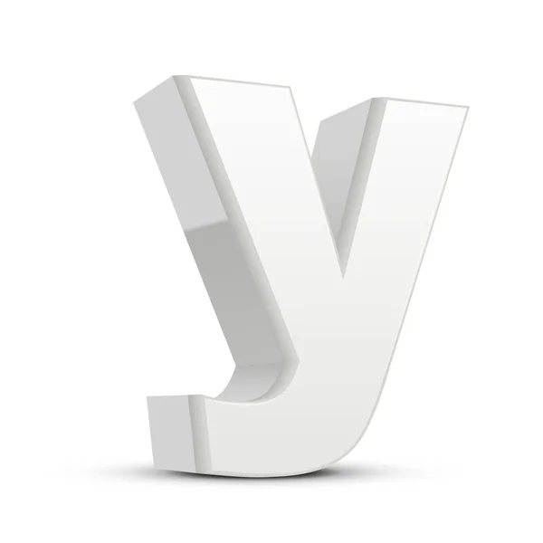 Lowercase plaster white letter Y — Stock Vector