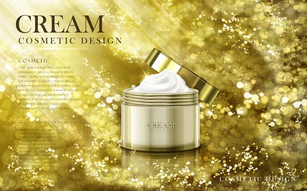 Zlaté kosmetické cream — Stockový vektor
