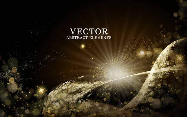 Golden light elements — Stock Vector