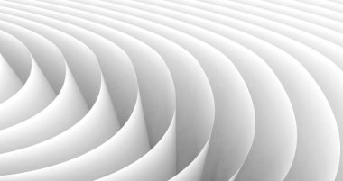 3D render dalgalı kağıt sayfalarının