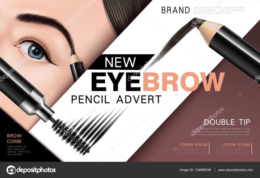 Eyebrow pencil and mascara ad — Stock Vector © kchungtw 134985538