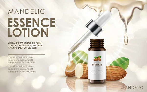 Mandelic essence lotion — стоковый вектор