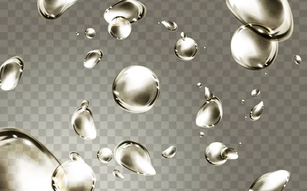 Gouttes d'eau dorées — Image vectorielle
