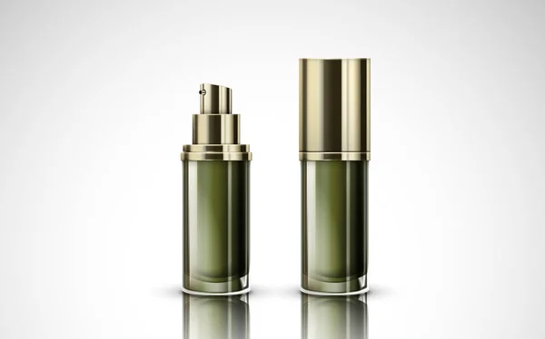 Green cosmetic bottles — Stock Vector