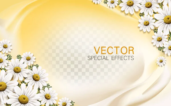 Camomila flor fundo — Vetor de Stock