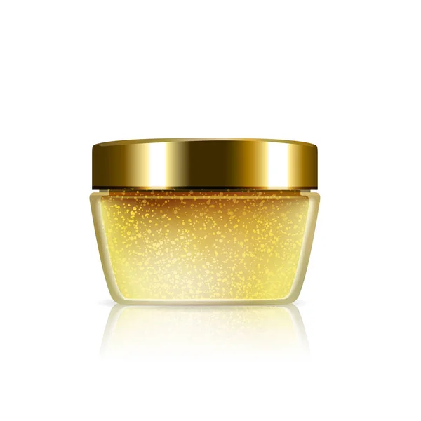 黄金化粧品の瓶 — ストックベクタ