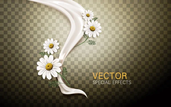 Krém tok s květinou — Stockový vektor