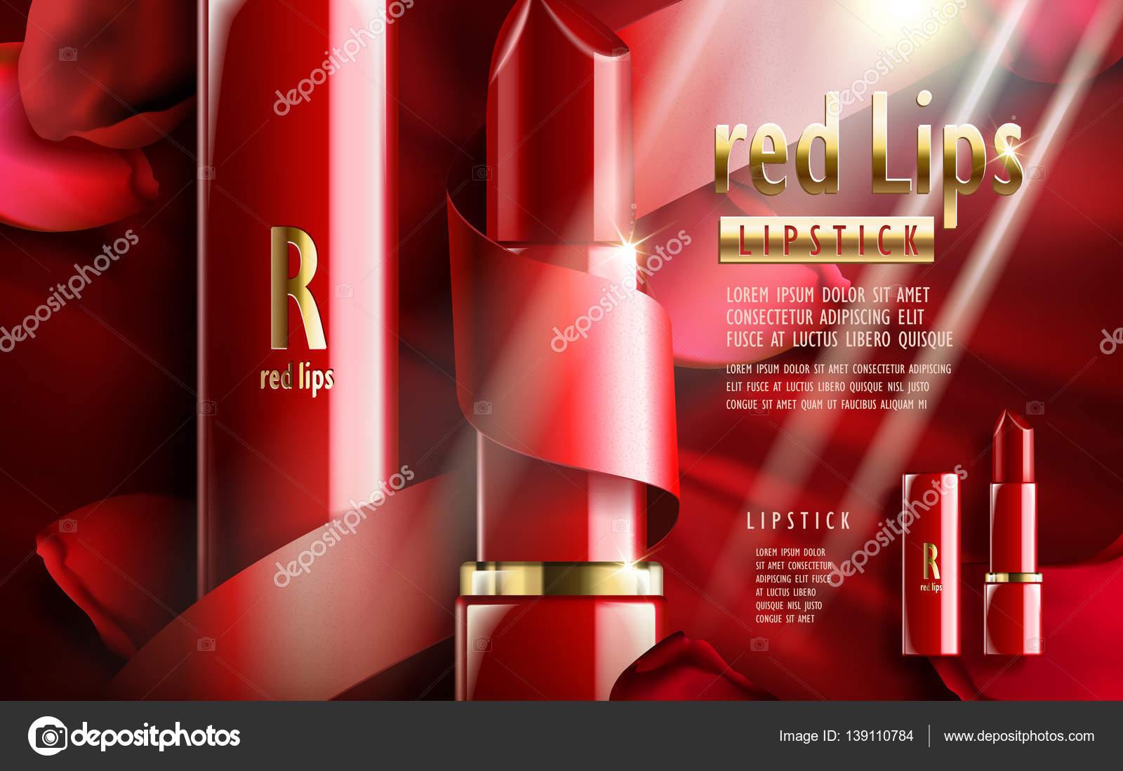 Revision Beskatning Autonomi Red lipstick ad Stock Vector Image by ©kchungtw #139110784
