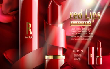 red lipstick ad