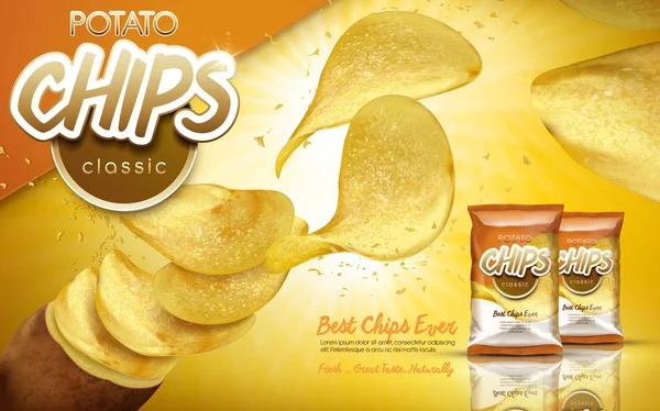 Chips de pomme de terre ad classic — Image vectorielle