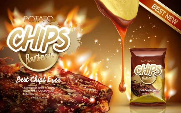 Batatas fritas ad churrasco —  Vetores de Stock