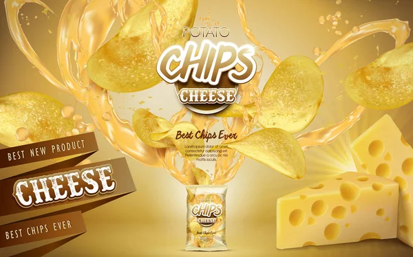 Potato chips ad — Stock Vector