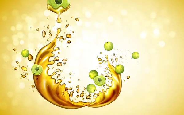 Elementos del aceite de amla — Vector de stock