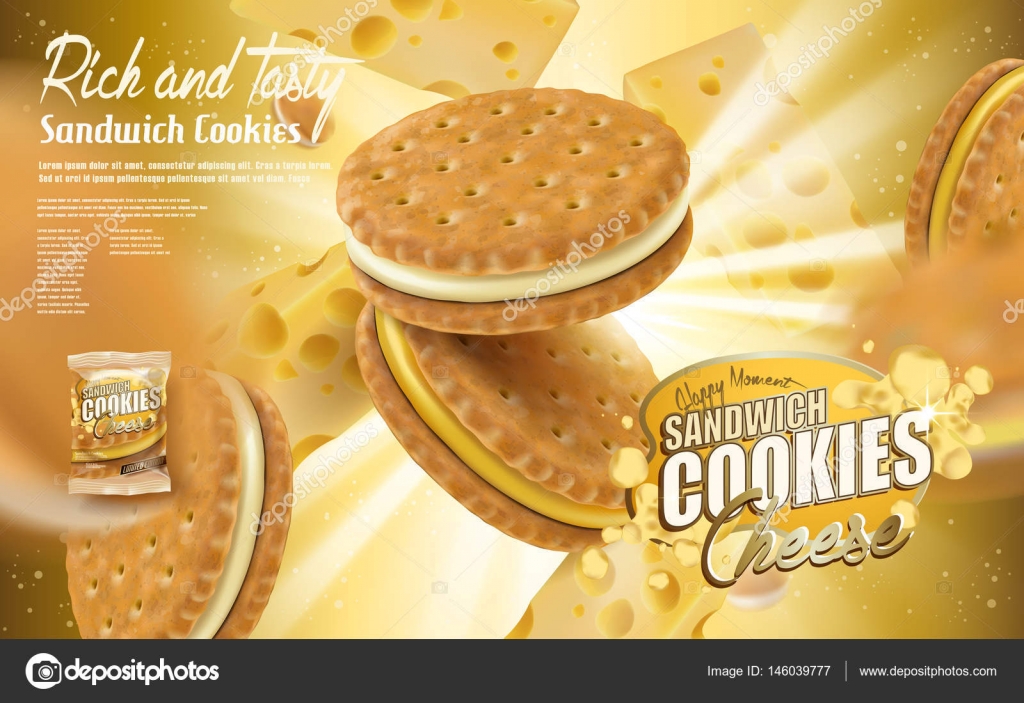 Cheese sandwich cookies Stock Vector Image by ©kchungtw 146039777