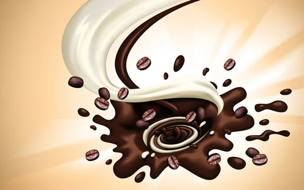 Débit de lait et de café — Image vectorielle