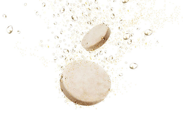 tablets in clear water