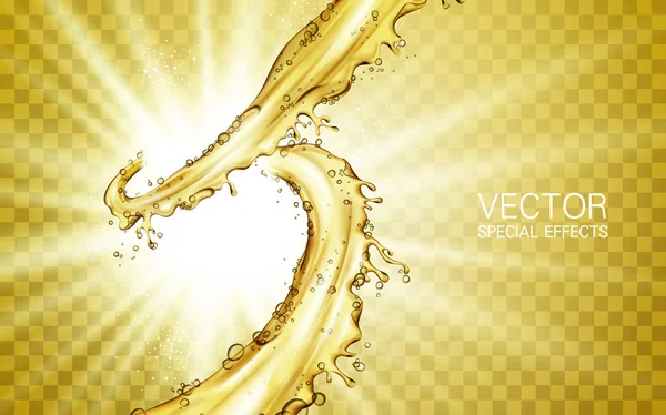 Effet spécial liquide doré — Image vectorielle