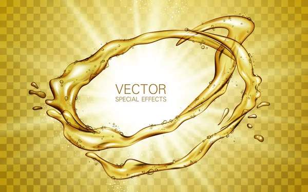 Effet spécial liquide doré — Image vectorielle