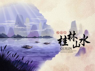 Çin Guilin seyahat poster