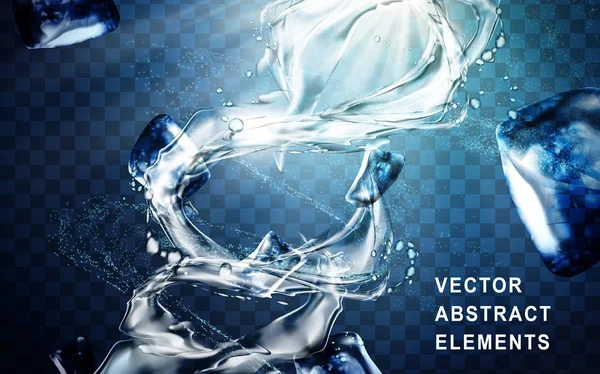 Water torrent elements — Stock Vector