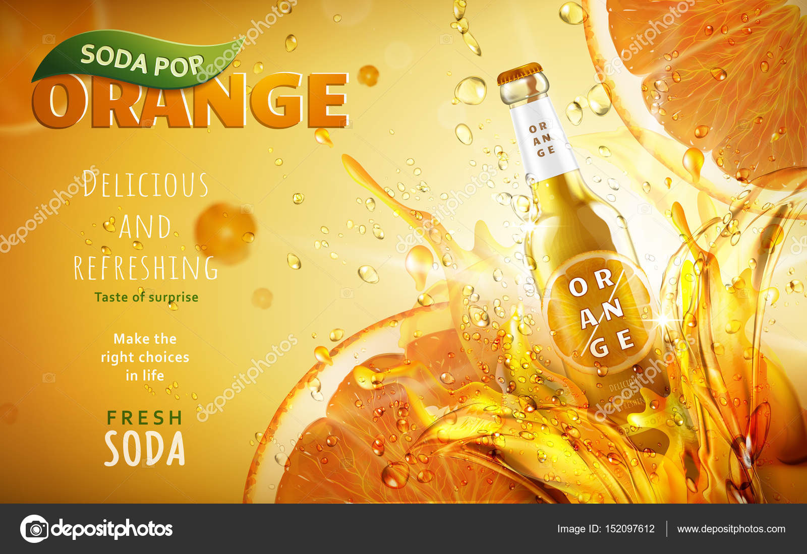 Orange soda pop ad Stock Vector Image by ©kchungtw 152097612