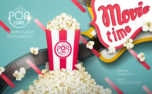 Leckere Popcorn-Werbung — Stockvektor