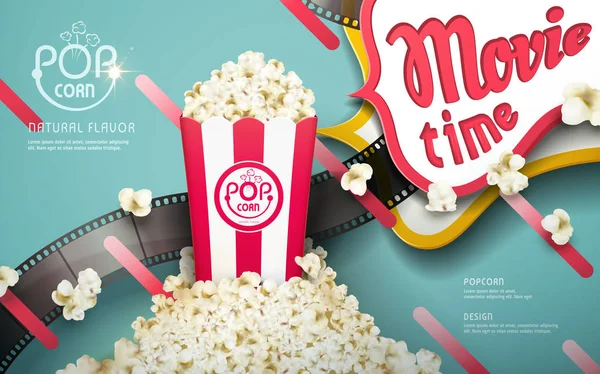 Délicieuses annonces pop-corn — Image vectorielle