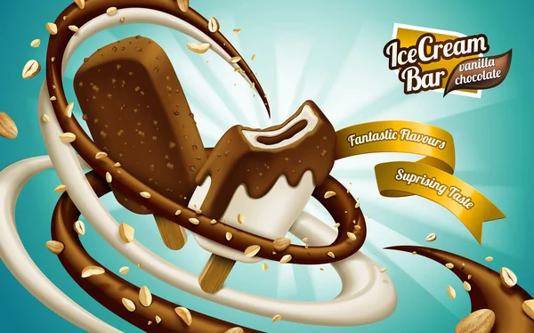 Ice cream bar reklamy — Wektor stockowy