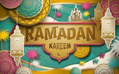 Ramazan kareem illüstrasyon 