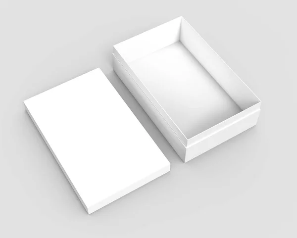 空白の紙箱を傾けてください。 — ストック写真