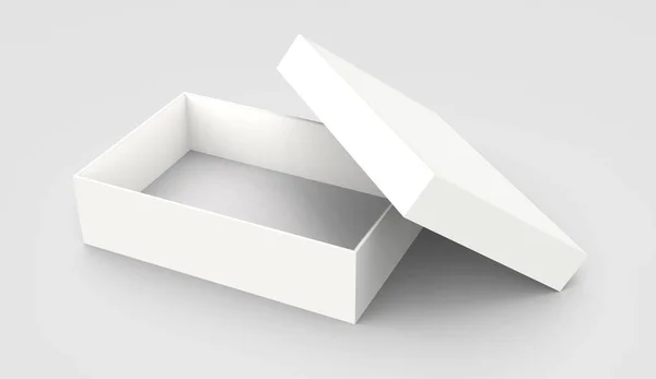 Inclinar caixa de papel aberta — Fotografia de Stock