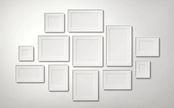 Blank white picture frames — Stock Vector