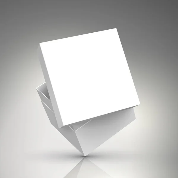 Diseño de caja en blanco — Vector de stock