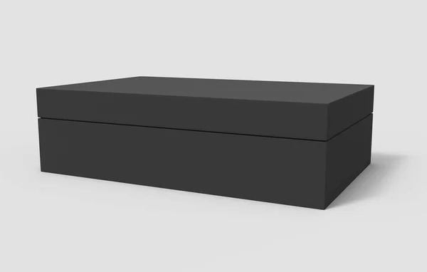 Černá papírová krabice — Stock fotografie