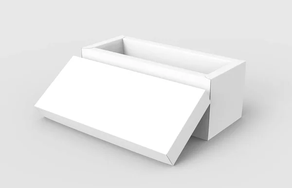 Yksi tyhjä paperinvalkoinen laatikko — kuvapankkivalokuva