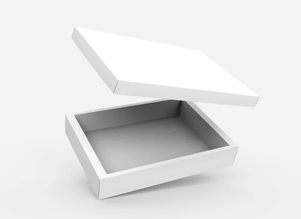 Caixa em branco plana flutuante — Fotografia de Stock