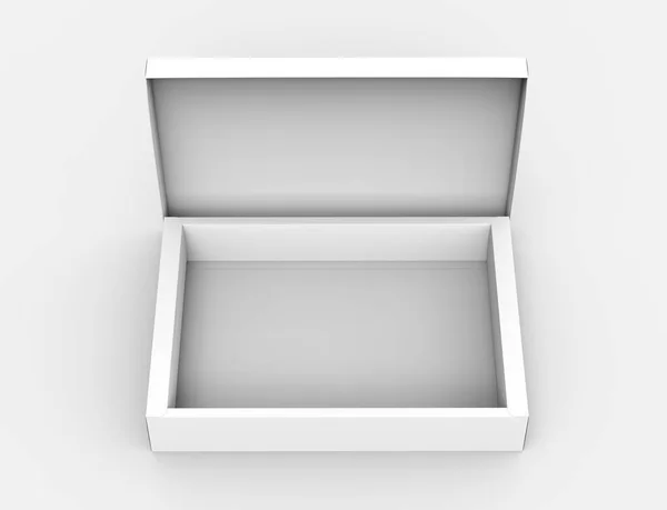 Caixa em branco plana aberta — Fotografia de Stock