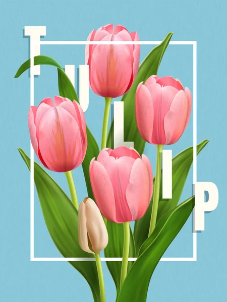 Elegáns Tulip poszter — Stock Vector