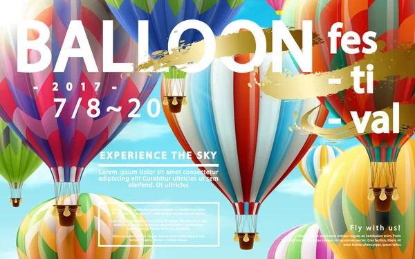 Balon Festivali reklamlar — Stok Vektör