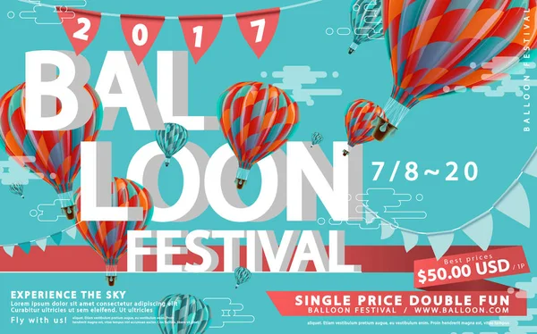 Ballon festival advertenties — Stockvector