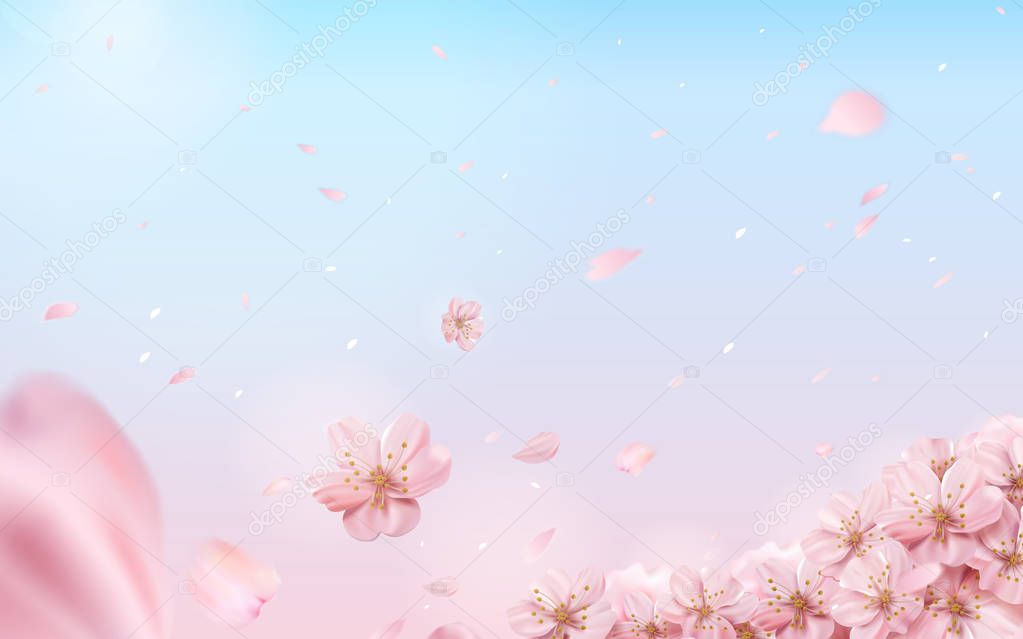 Romantic cherry blossom background