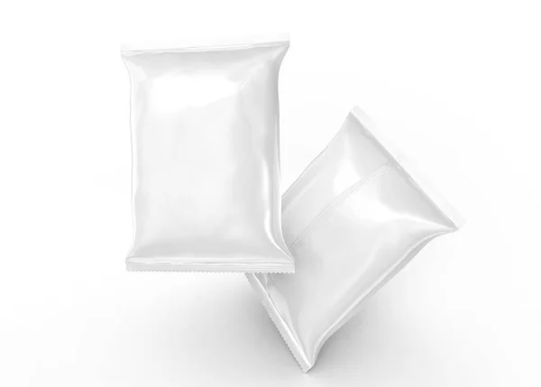 Perła biała folia pakiet makieta — Zdjęcie stockowe