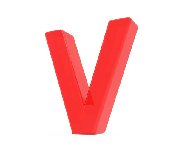 Kırmızı harf v — Stok fotoğraf