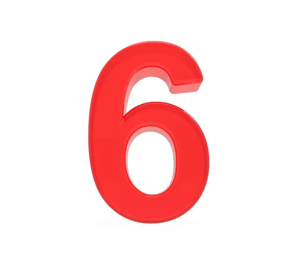Czerwone liczby 6 — Zdjęcie stockowe