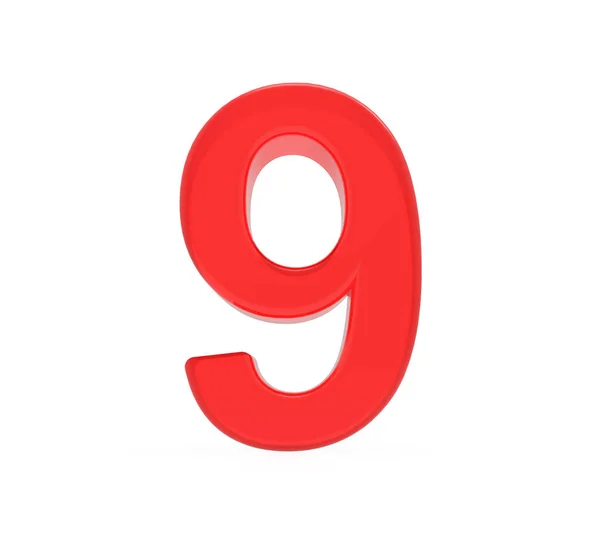 Red number 9 — Stock Photo, Image