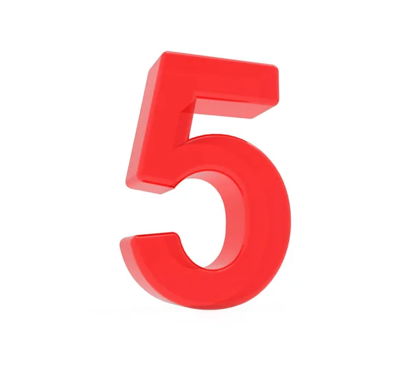 Numero rosso 5 — Foto Stock