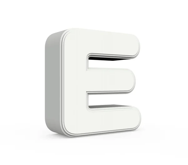 Letra blanca E — Foto de Stock