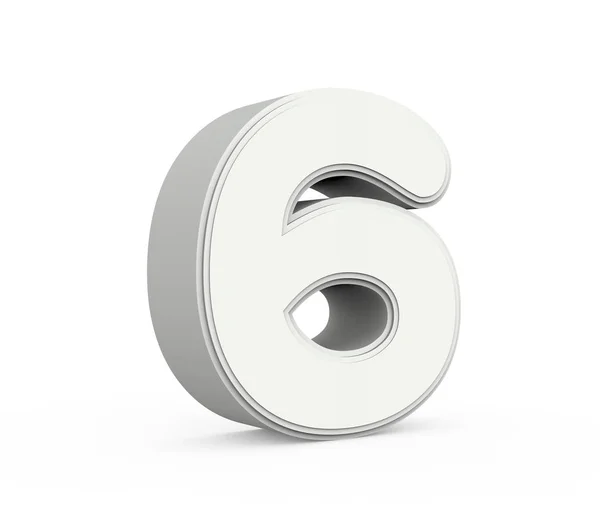 White number 6 — Stock Photo, Image