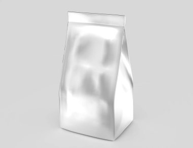 Gümüş kahve çekirdeği çanta mockup