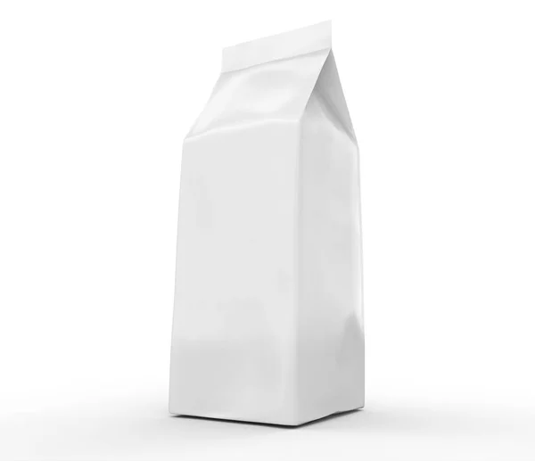 Perle weiße Kaffeebohnentasche Attrappe — Stockfoto